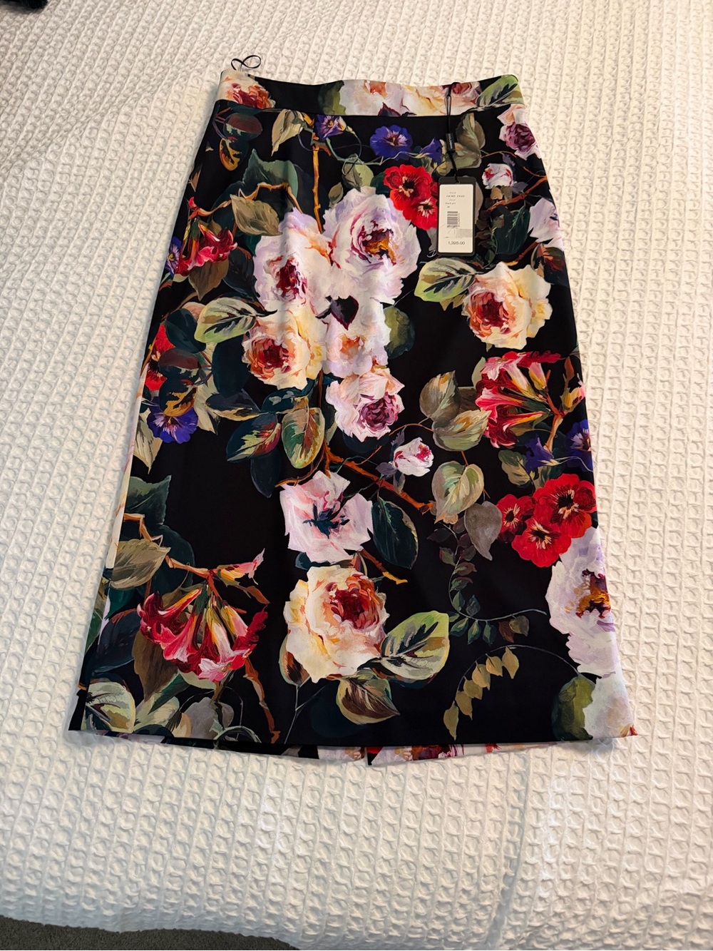 Dolce & Gabbana Black Floral Pencil Skirt